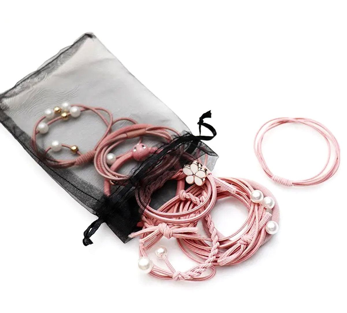 Set 12 elastice de par decorative, Zola®, accesoriu pentru coafarea si fixarea parului, diametru 5 cm, roz Set 12 elastice de par decorative, Zola®, accesoriu pentru coafarea si fixarea parului, diametru 5 cm, roz